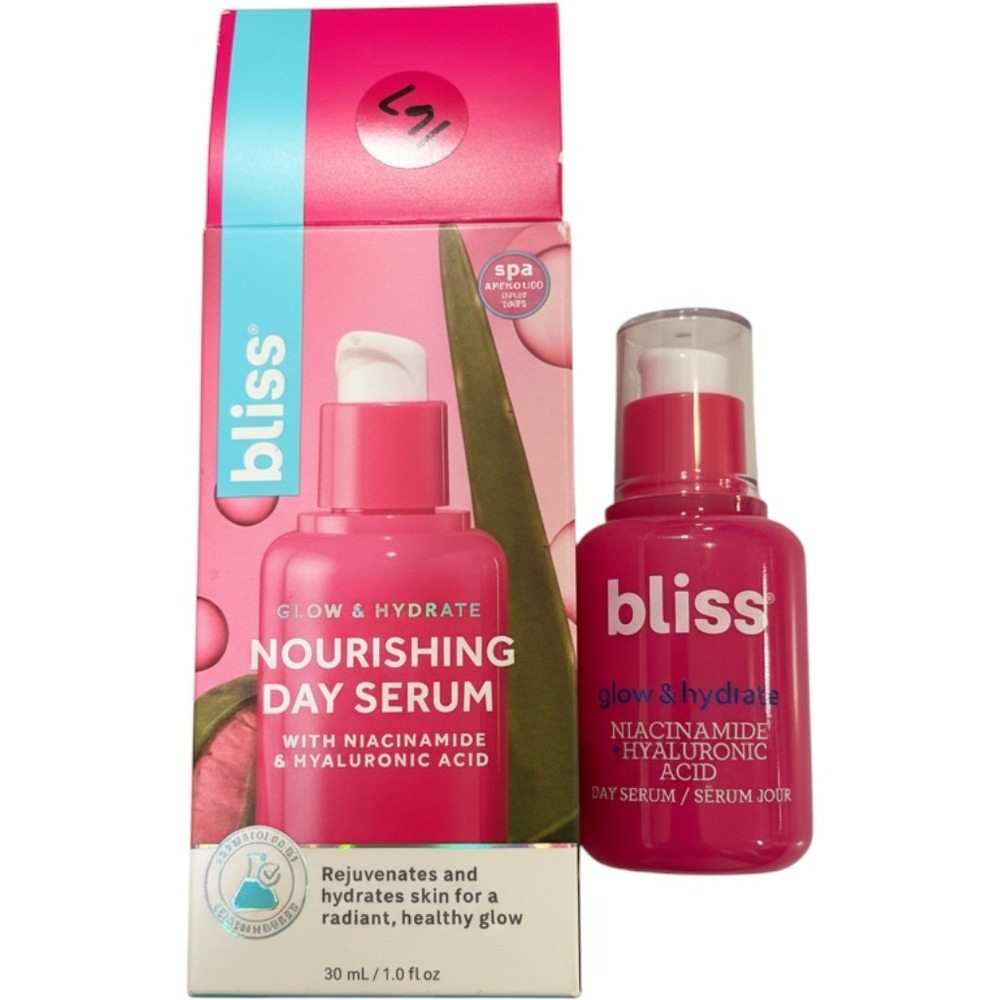 Bliss Glow & Hydrate Nourishing Day Serum Niacinamide Hyaluronic Acid 1oz NEW